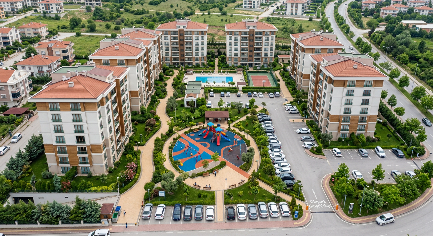 1. Etap peyzaj alanları yukarıdan